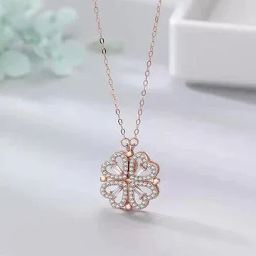 Stainless Steel Magnetic Clover 2 in 1 Heart Necklace | Gift For Her
