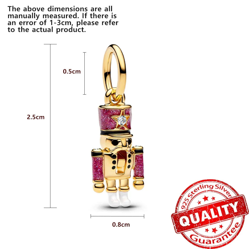 925 Silver Christmas Charm - Polar Bear Santa Snowman | Festive Gift