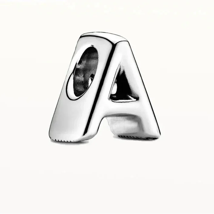 Silver 925 Alphabet Charm A-Z | Fits Pandora Style Bracelet