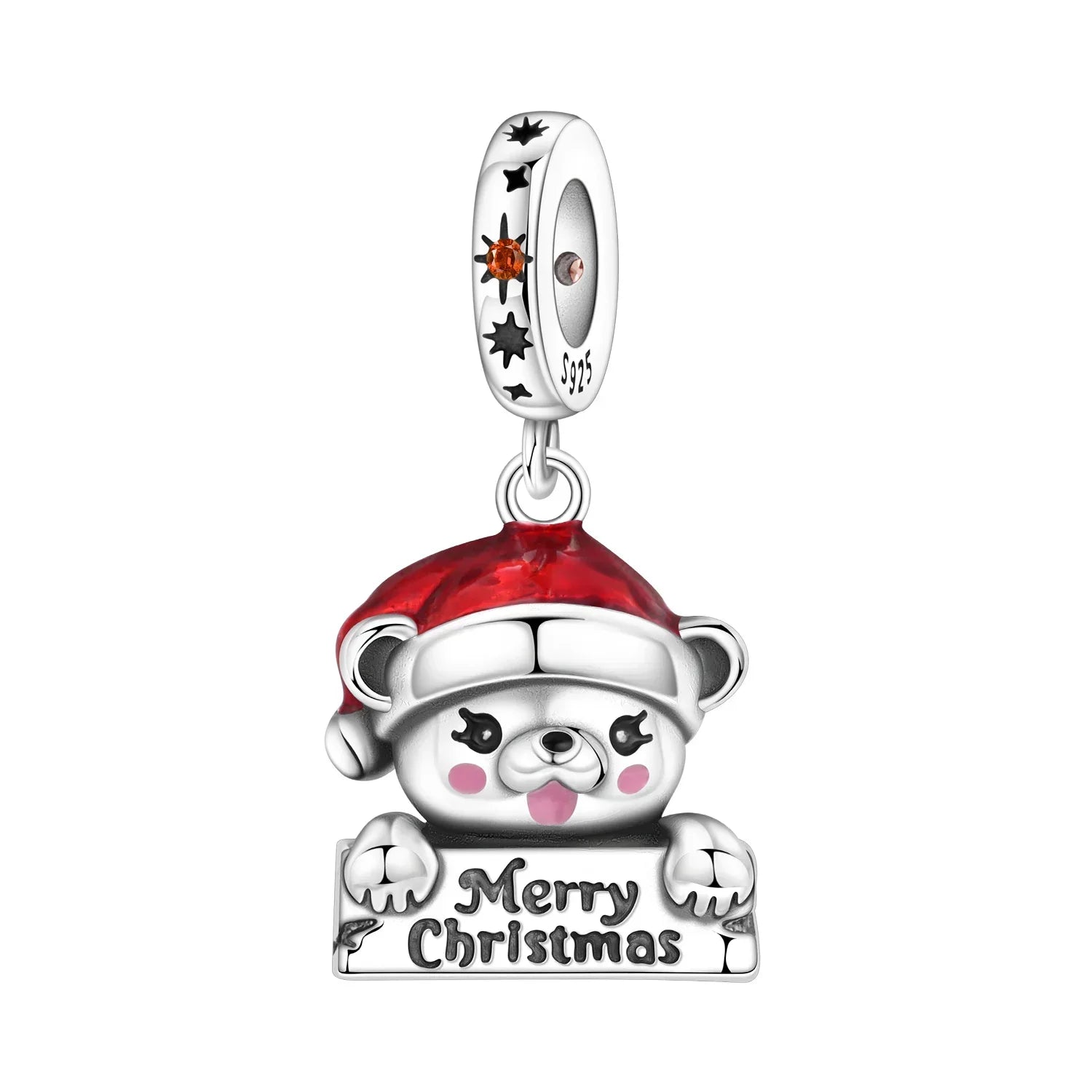 925 Silver Christmas Charm - Polar Bear Santa Snowman | Festive Gift