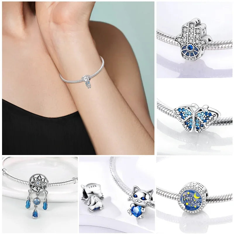 Blue Series | Sterling Silver Charms | Fits Pandora Style Bracelet
