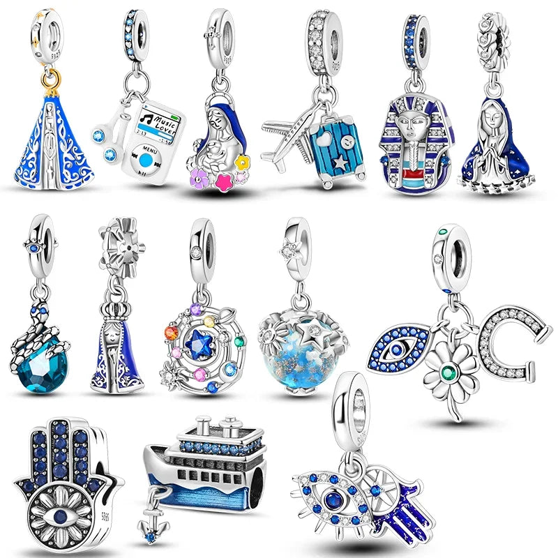 Blue Series | Sterling Silver Charms | Fits Pandora Style Bracelet
