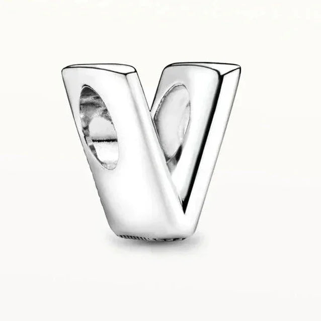 Silver 925 Alphabet Charm A-Z | Fits Pandora Style Bracelet