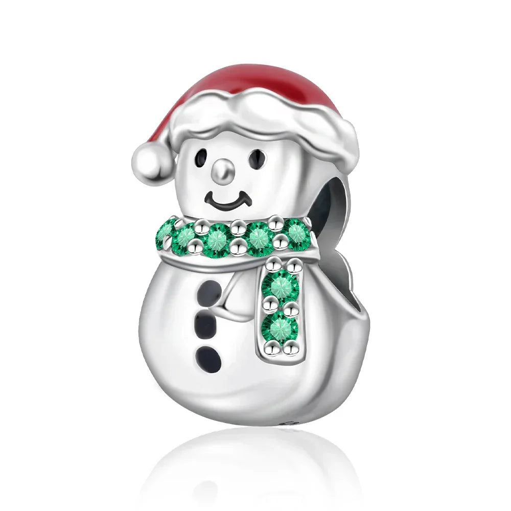 925 Silver Christmas Charm - Polar Bear Santa Snowman | Festive Gift