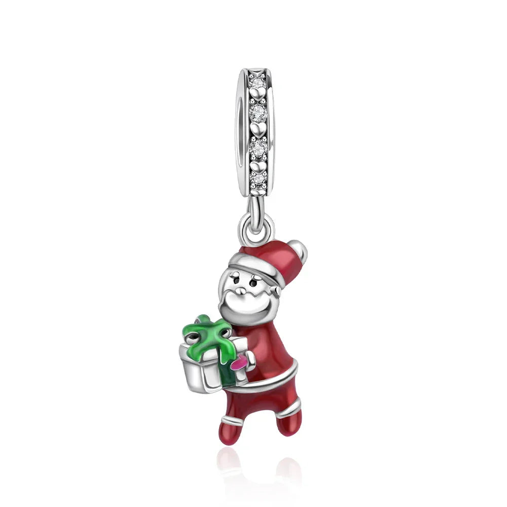 925 Silver Christmas Charm - Polar Bear Santa Snowman | Festive Gift