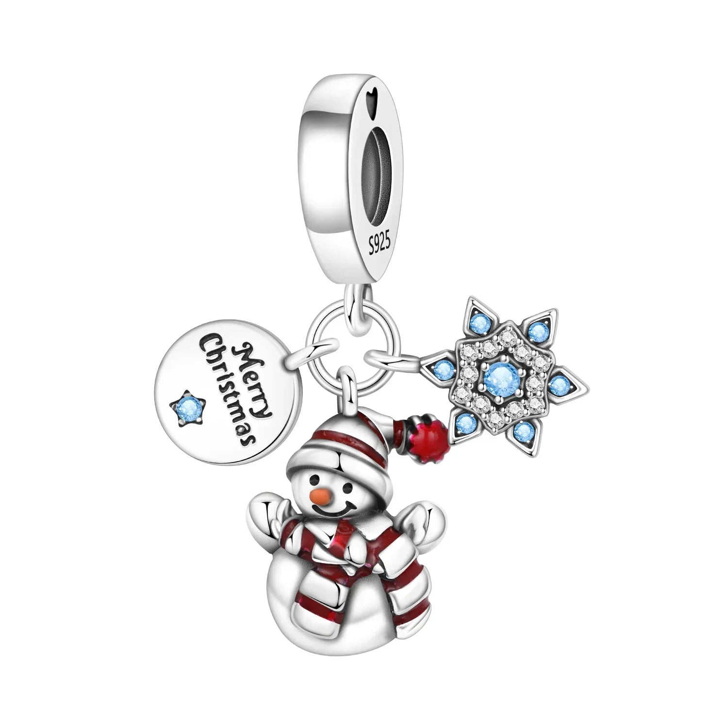 925 Silver Christmas Charm - Polar Bear Santa Snowman | Festive Gift