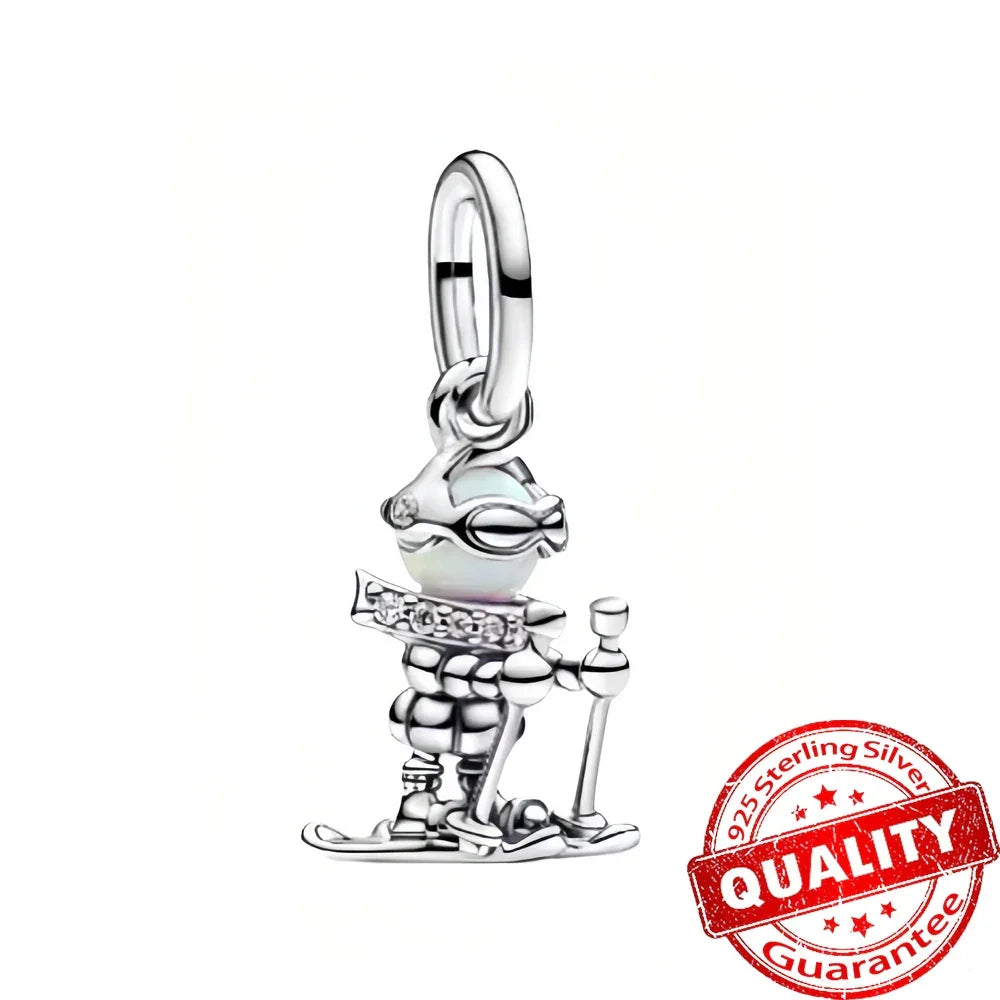 925 Silver Christmas Charm - Polar Bear Santa Snowman | Festive Gift