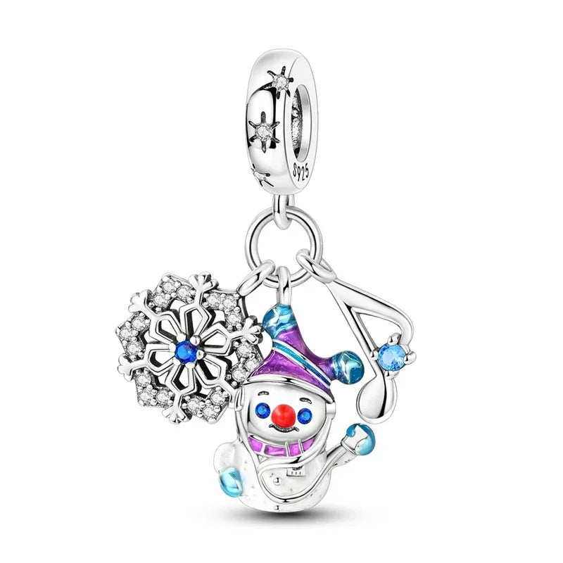 925 Silver Christmas Charm - Polar Bear Santa Snowman | Festive Gift