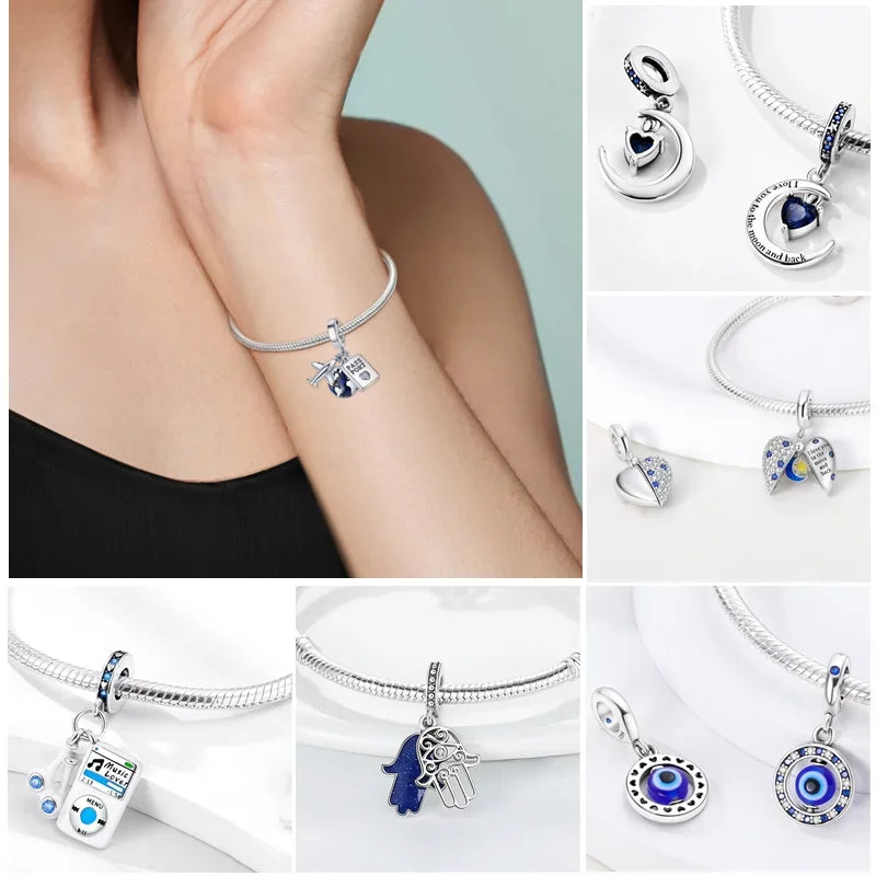 Blue Series | Sterling Silver Charms | Fits Pandora Style Bracelet