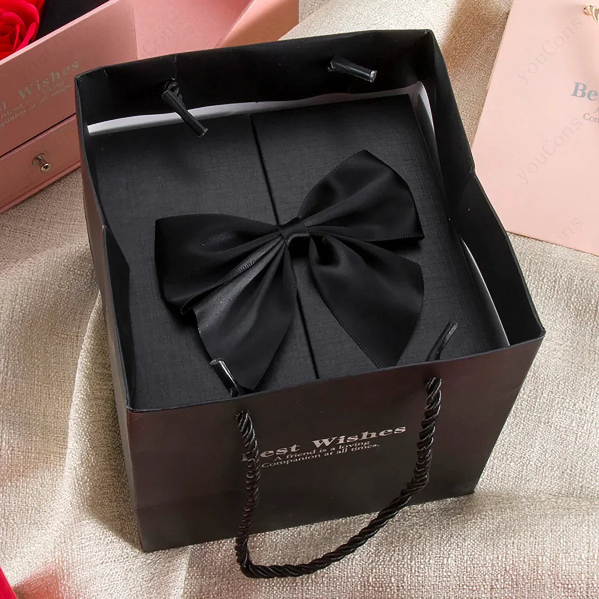 White Heart Zircon Necklace with Rose Box | Christmas Gift