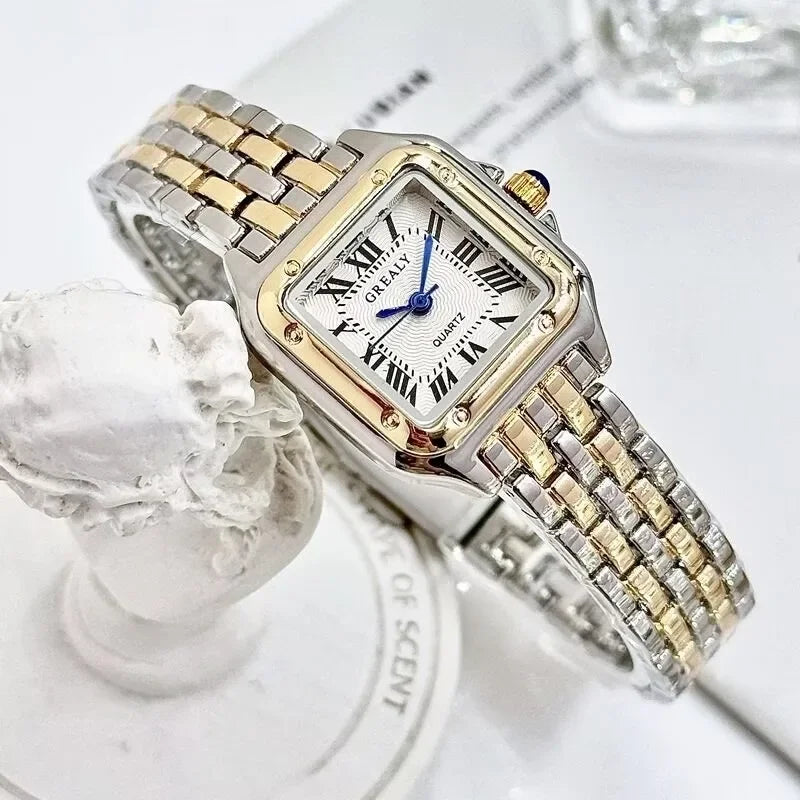 Gold | Silver Tone Vintage Bracelet Watch | Elegant Roman Dial Women’s Luxury Timepiece
