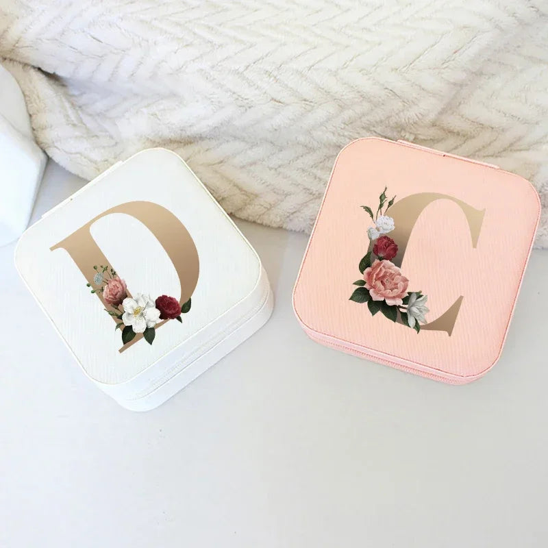 Personalised Initial Letter Travel Jewellery Box | Luxury Gift