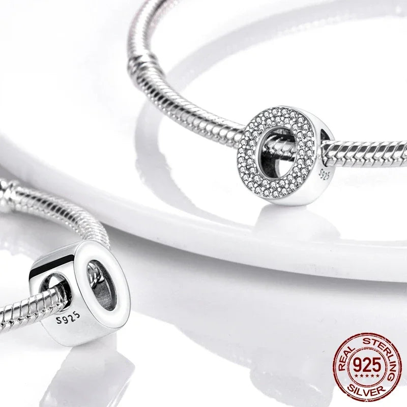 925 Silver Zircon Letter Charms A-Z | Pandora Compatible