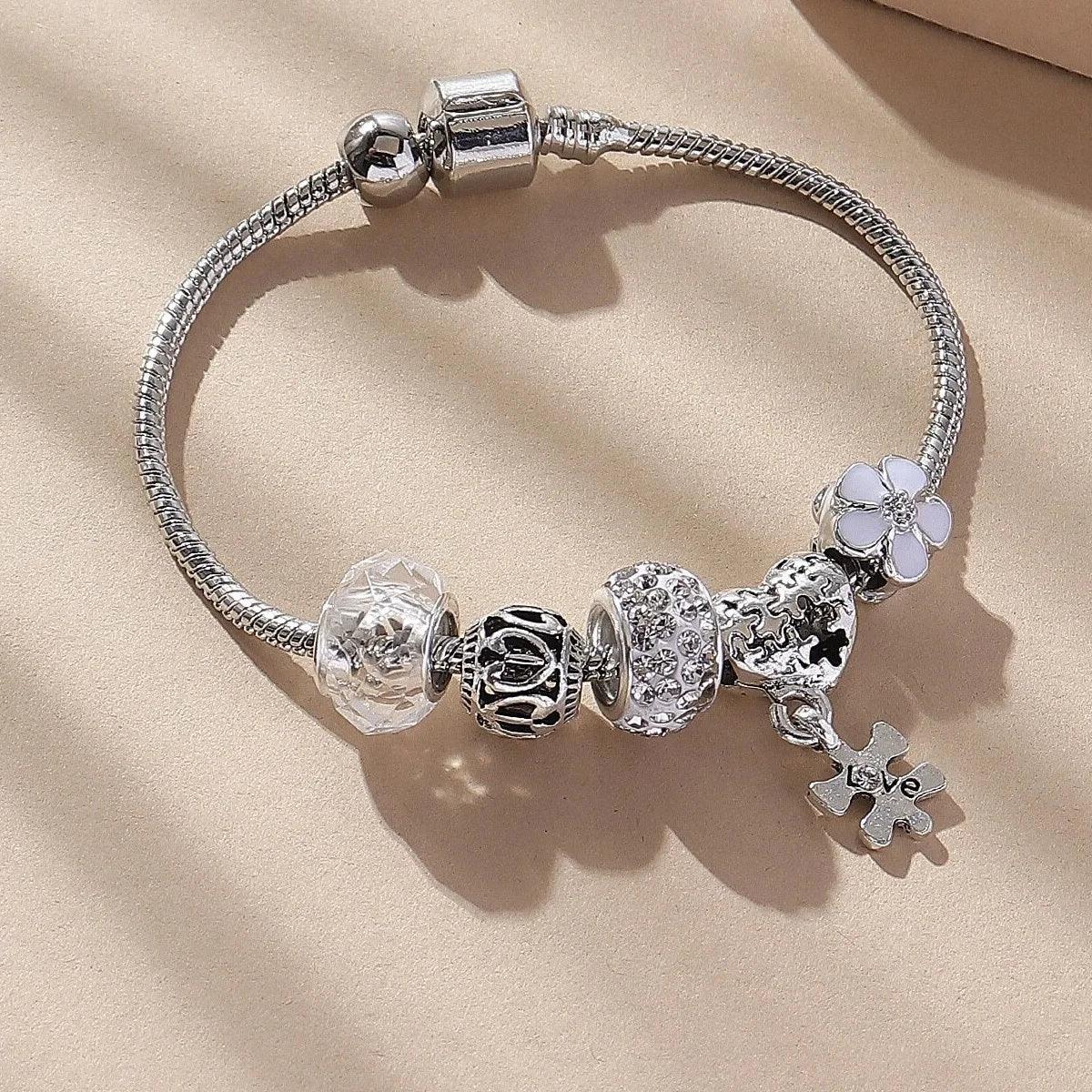 Stainless Steel Multi-Element Charm Bracelet | Beaded Jewellery