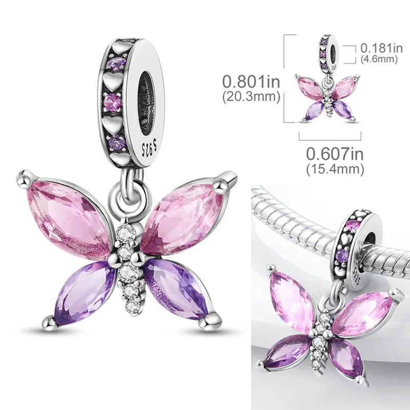 Sterling Silver Luminous Firefly Charm Bead | Fits Pandora Style Bracelets