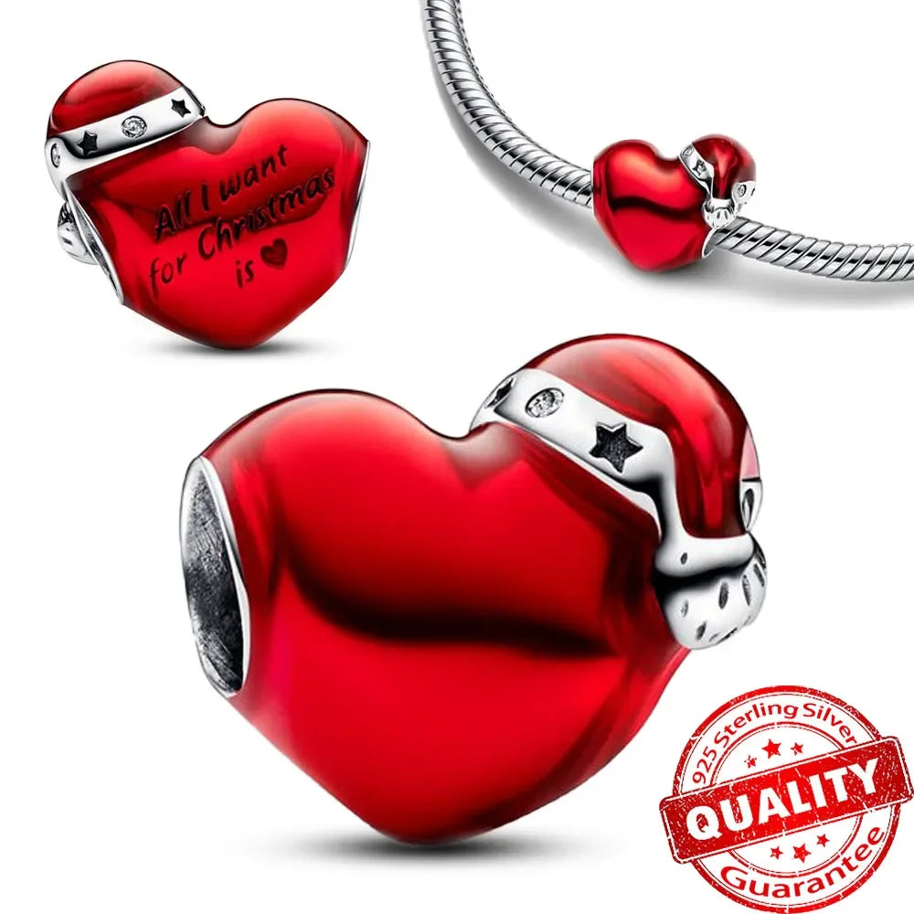 925 Silver Christmas Charm - Polar Bear Santa Snowman | Festive Gift