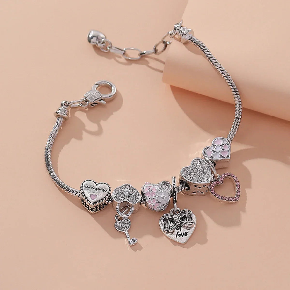 Stainless Steel Multi-Element Charm Bracelet | Beaded Jewellery