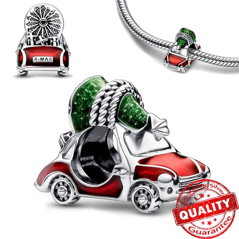 925 Silver Christmas Charm - Polar Bear Santa Snowman | Festive Gift