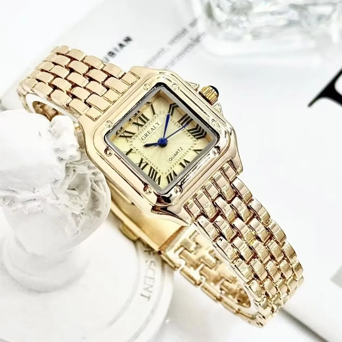 Gold | Silver Tone Vintage Bracelet Watch | Elegant Roman Dial Women’s Luxury Timepiece