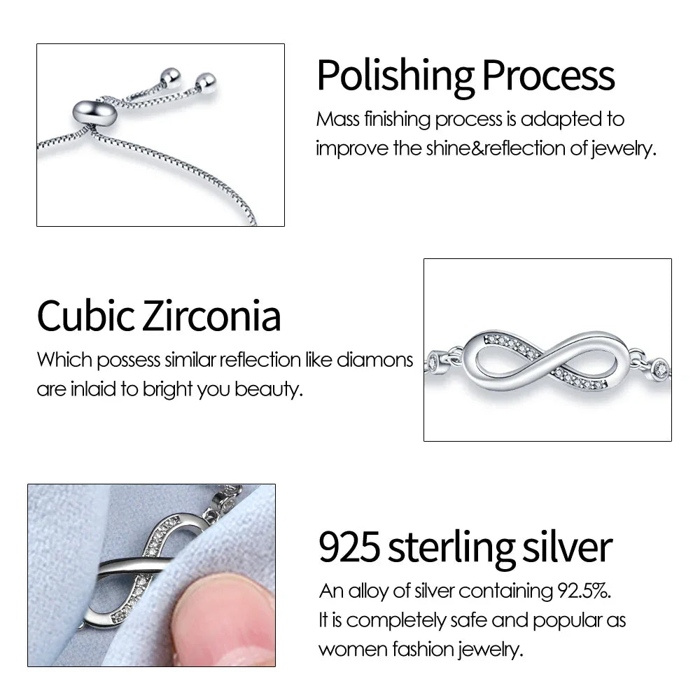 925 Silver Lucky Zircon Bracelet | Romantic Luxury Gift for Her