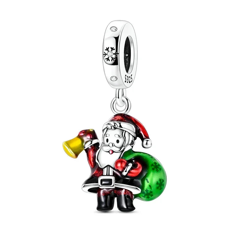 925 Silver Christmas Charm - Polar Bear Santa Snowman | Festive Gift