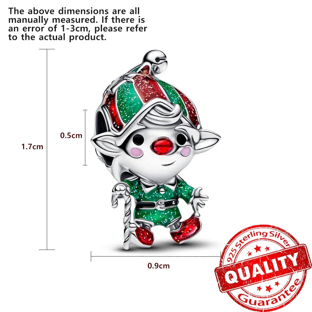 925 Silver Christmas Charm - Polar Bear Santa Snowman | Festive Gift