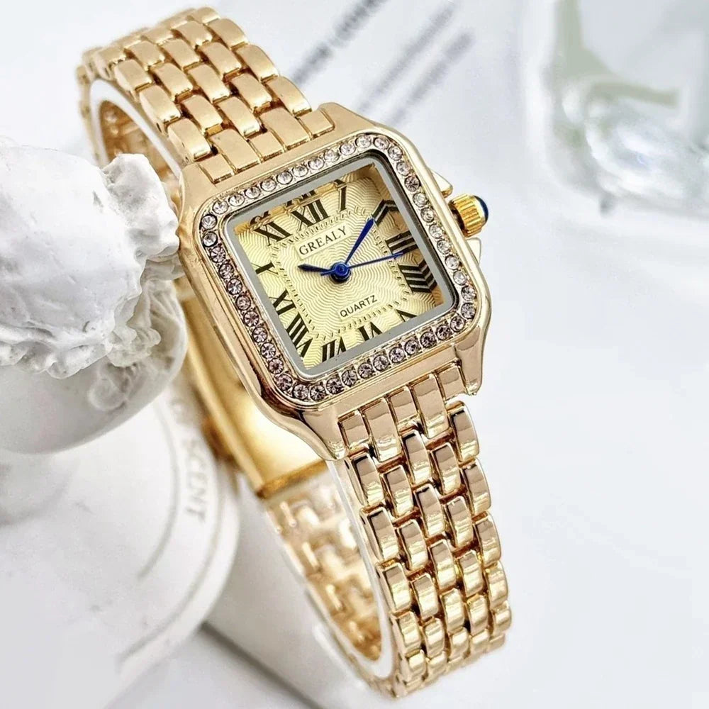 Gold | Silver Tone Vintage Bracelet Watch | Elegant Roman Dial Women’s Luxury Timepiece