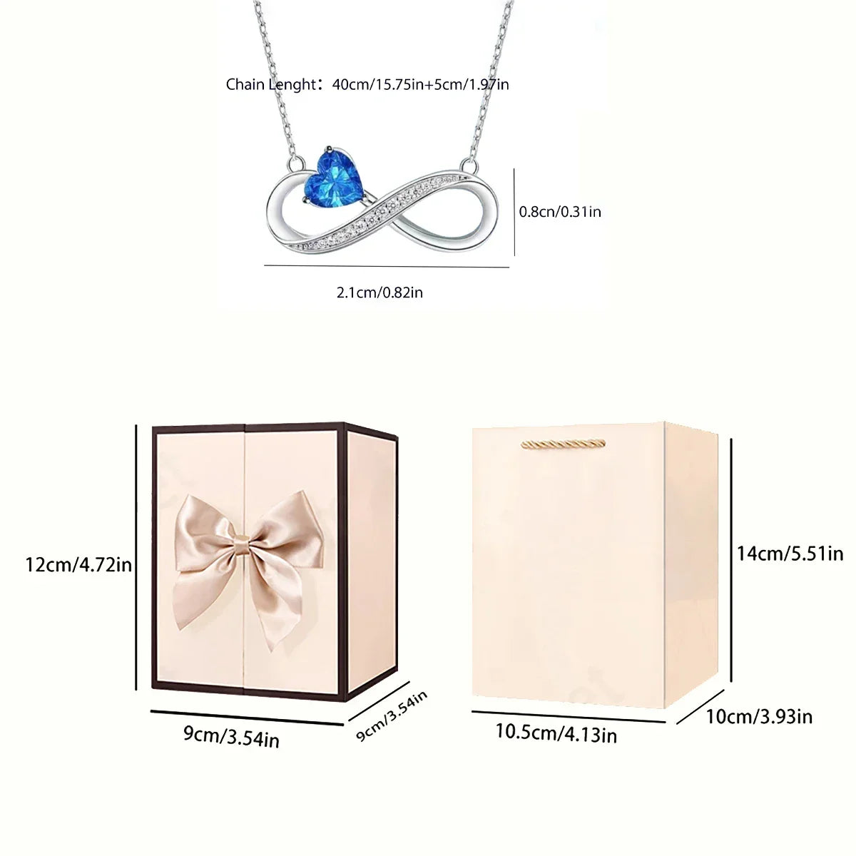 Birthstone Pendant Necklace with Rose Bear Box | Christmas Gift
