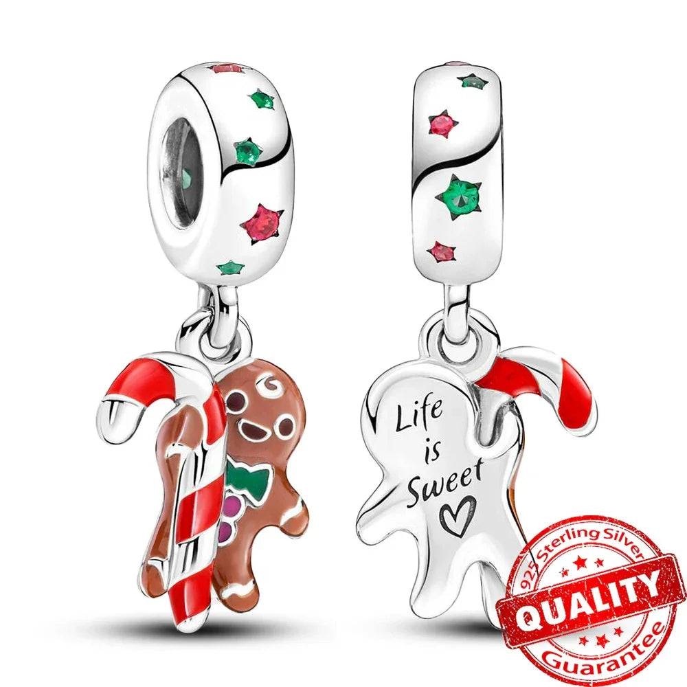 925 Silver Christmas Charm - Polar Bear Santa Snowman | Festive Gift